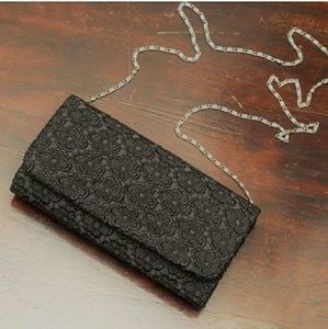 Small Cross Body Clutch Purse Black Lace
